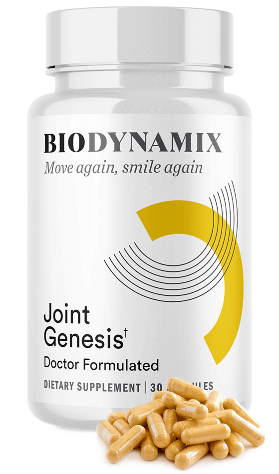Joint Genesis joint supplement bottle by BioDynamix