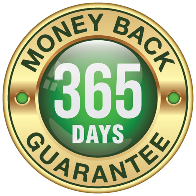 MoveWell Daily 365-day money-back guarantee badge